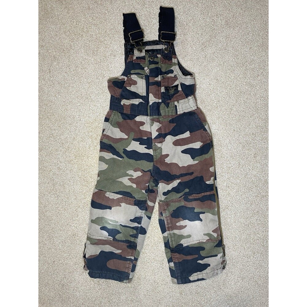 Walls Blizzard Pruf Youth Camo Insulated Bib Overalls Size XS 4/5